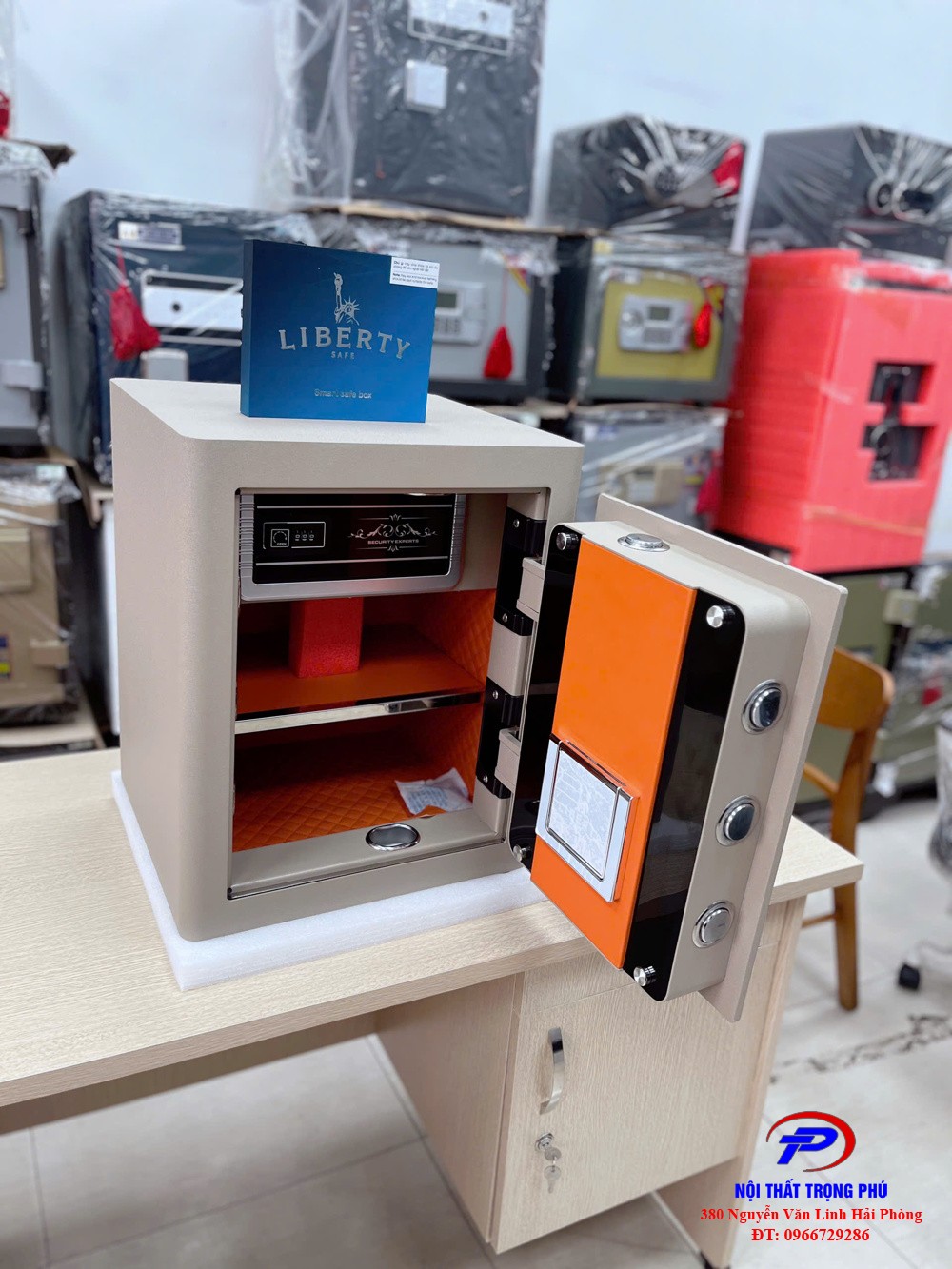 Két sắt thông minh Liberty LB50S kết nối điện thoại khóa vân tay nhập khẩu của Mỹ